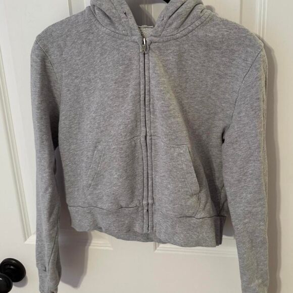 Brandy-melville Women's Grey Hoodie - Picture 2 of 8